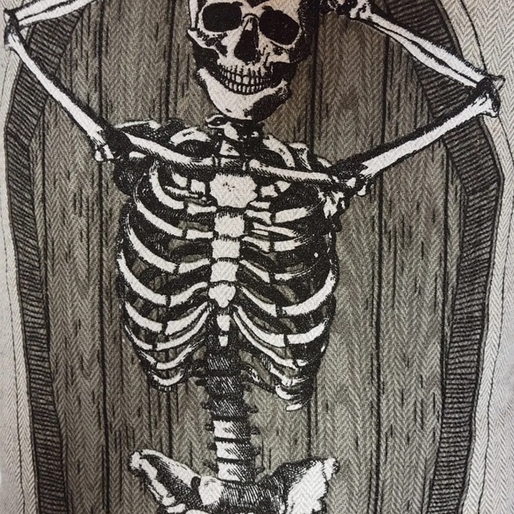 Storehouse Halloween Skeleton Coffin Body Pillow XL Gray Cushion 17" x 35" - Picture 3 of 10